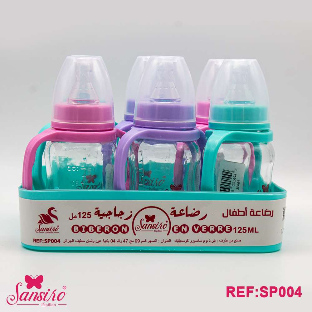 biberon sansiro papillon 125 ml 6 pièces en verre.