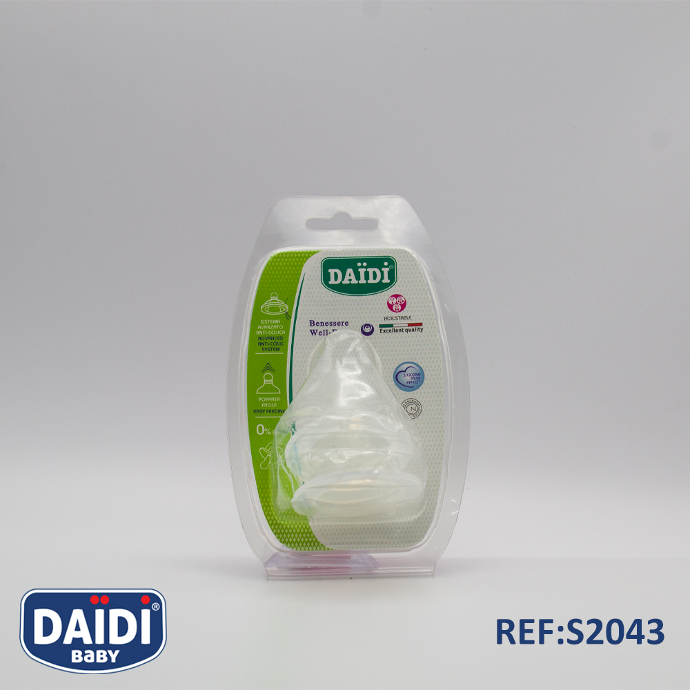 Tétine base large,valve anti-colique en silicone.