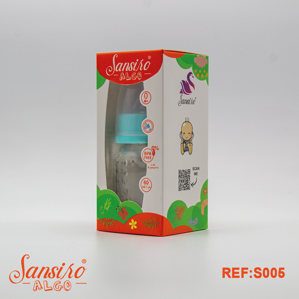 biberon sansiro algo en verre 60 ml sans bras.